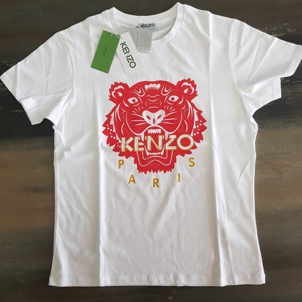 Kenzo Tiger Printed White T-Shirt